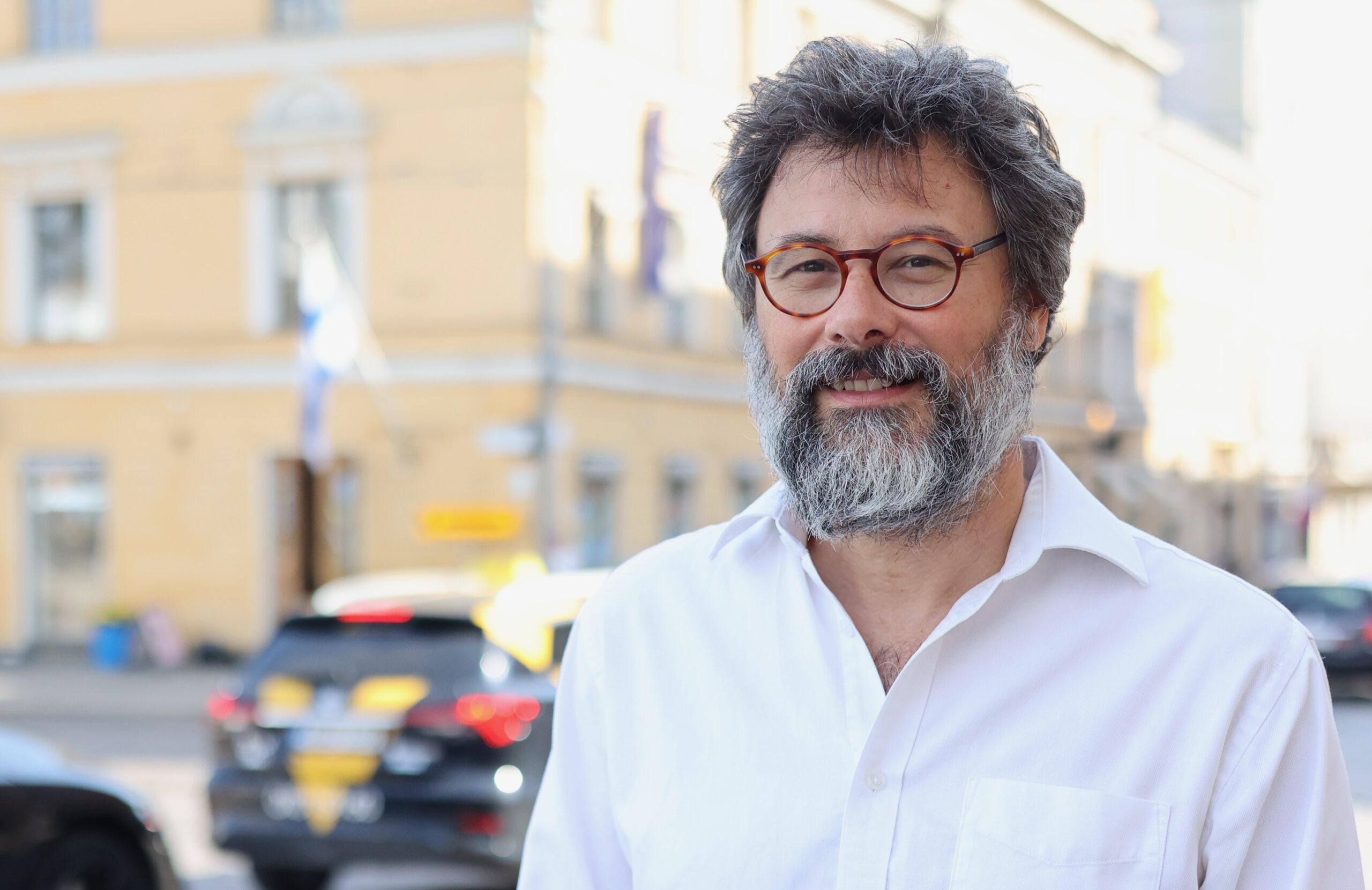 Jean-Baptiste Fressoz kadunkulmassa Helsingissä.